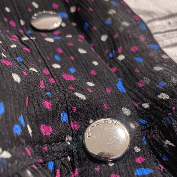 COACH Silk Tiered Midi skirt Button Twee Luxury - Picture 3 of 11